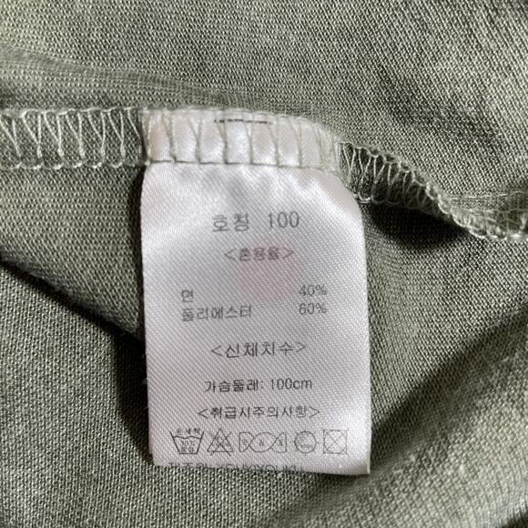 BANG BANG JEANS Men's Short Sleeve Split Neck T-Shirt Green - Picture 6 of 7